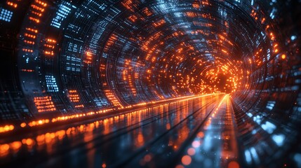 Aufkleber - Visualizing the entry into the interconnected dimensions of trending information through the opening of a data warp portal
