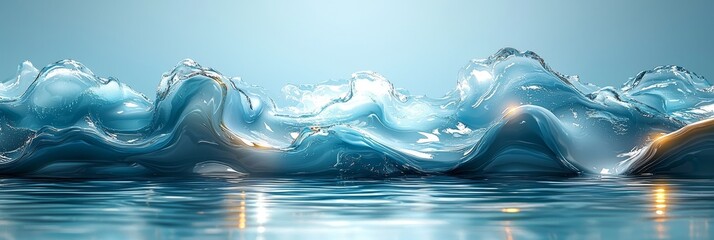 Wall Mural - Stunning turquoise water surface with dynamic ripples, created digitally - fits any project!