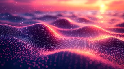 Poster - this vibrant and dynamic digital art features a colorful gradient, futuristic lines, and glowing pat