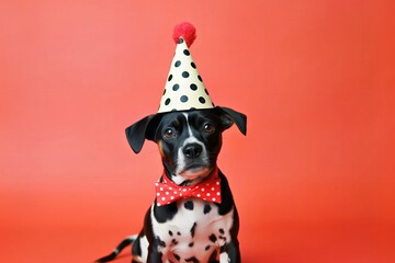 Sticker - Creative animal concept. animal wearing a party cone hat