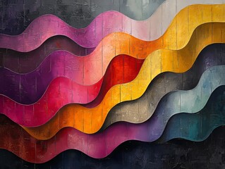 Poster - this vibrant, dynamic abstract painting features curves, lines, and bright hues to create a sense of