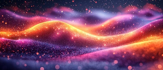 Aufkleber - Background of digital cyberspace movement with particles. Stock photo.
