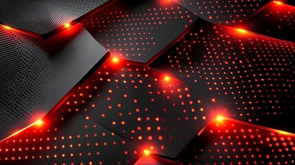 Poster - Design trendy technology theme with frame borders textured with carbon fiber and copy space on dark background. Abstract futuristic technology template with carbon fiber texture.