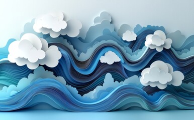 Poster - A multicolor cloud with an elegant decoration on a multicolor background
