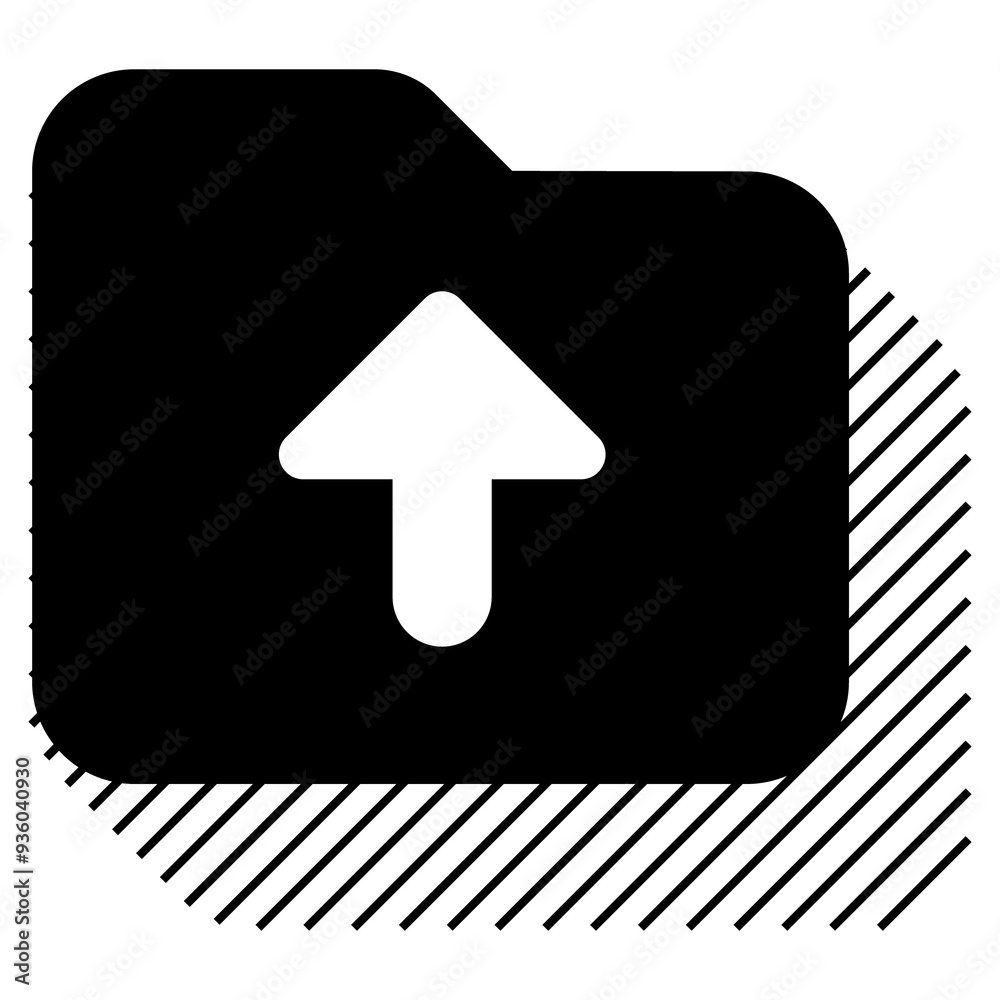 Up File Folder Image Folder With Up Arrow Icon Design. Represents Folder With Up Arrow ...
