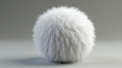 Poster - Realistic 3D rendering of a fluffy ball with a detailed, soft texture.