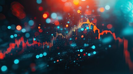Poster - Stock market or forex trading graph and candlestick chart suitable for financial investment concept. Economy trends background for business idea and all art work design. Abstract finance background.