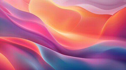 Poster - A mesmerizing array of colors flows together, creating soft curves that evoke a sense of tranquility and artistic beauty in a dreamlike abstraction