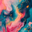 © Lake Stylez - Abstrakte Fluid Art – Fließende Farben in Pink, Blau und Gold