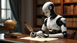 © Ali - artificial intelligence robot writes with a feather pen