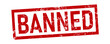© KR Studio - square grunge red banned stamp, rubber stamp