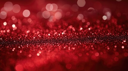 Wall Mural - Blurry dark red glitter background with subtle sparkles, offering a clear space for text in the middle. Great for luxurious and festive designs.