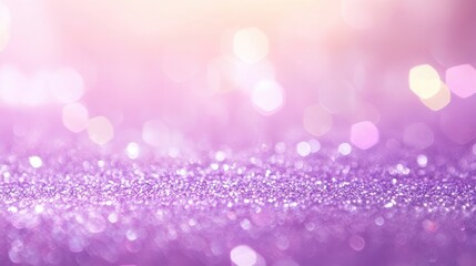 Blurry lavender glitter background with subtle sparkle, offering a clear area for text in the middle. Perfect for calming, whimsical designs.