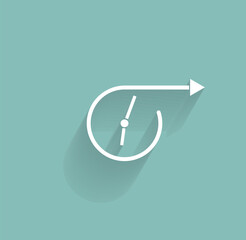 Fototapete - Vector icon of white color with shadow on gray-green background