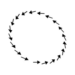 Aufkleber - Graphic Arrow Icon. Arrow Symbol Frame Border Round Silhouette Shape Element Decoration. 