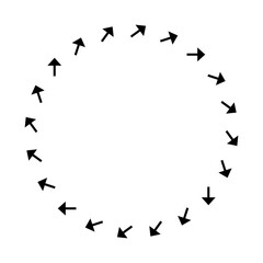 Aufkleber - Graphic Arrow Icon. Arrow Symbol Frame Border Round Silhouette Shape Element Decoration. 