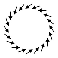 Aufkleber - Graphic Arrow Icon. Arrow Symbol Frame Border Round Silhouette Shape Element Decoration. 