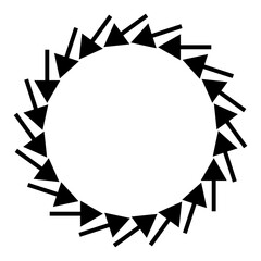 Aufkleber - Graphic Arrow Icon. Arrow Symbol Frame Border Round Silhouette Shape Element Decoration. 