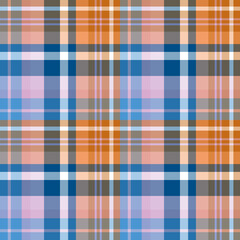 Wall Mural - Seamless pattern in unique blue, pink and orange colors for plaid, fabric, textile, clothes, tablecloth and other things. Vector image.