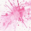 © Flowaiart - Abstract Watercolor Painting with Pink Splatter on White Background in Minimalistic Style