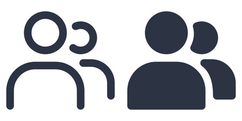 Users, User Group or Team simple icons set designed in filled, outline, line and stroke style