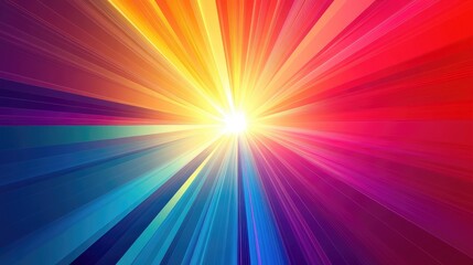 Poster - Bright and colorful vector sunburst with dynamic rays extending outward, perfect for creating a lively and energetic visual effect.