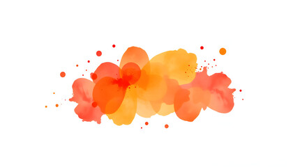 red and orange. watercolor illustration isolation on white isolated with white highlights, png