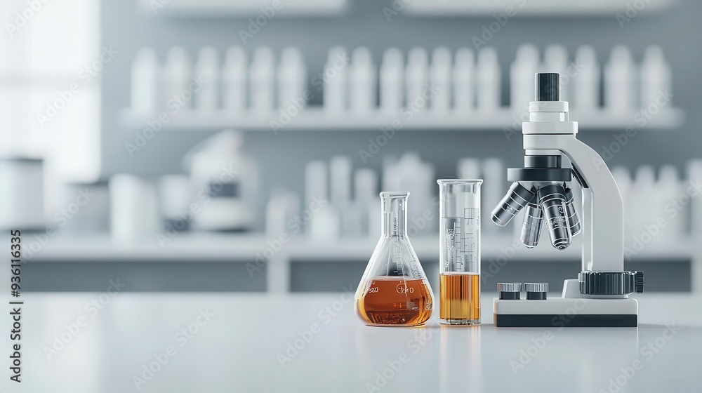 Medical lab with monkeypox samples, advanced equipment, 3D illustration ...