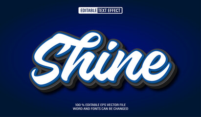 Poster - Editable 3d text style effect - Shine  text effect Template