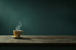 © Victor Mulero - A yellow coffee cup sits on a wooden table