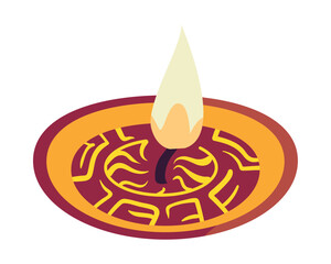 Sticker - hindu diwali diya lamp