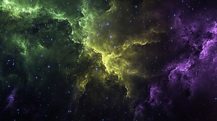 Wall Mural - Abstract starfield constellation, dark chartreuse starfield constellation Cancer dark chartreuse dark purple dark violet