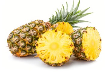 Wall Mural - pineapple isolated on white background. Close up. Studio shot.
