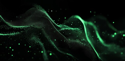 Poster - A gradient of dots and wavy lines on an abstract green background is featured in this stock photo