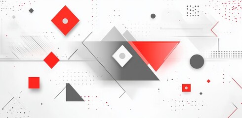 Poster - geometric shapes in light blue and white on a stylish high-tech background