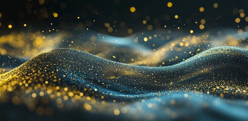 Poster - An exuberant night sky full of fireworks. Defocus Rotating Spot Banner Background.