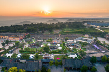 view of shanzhou silo-cave in sanmenxia,henan