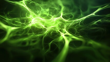 Poster - A captivating green abstract design showcasing intricate patterns of light and texture, evoking a sense of energy and vitality.