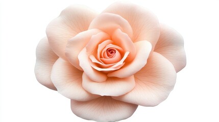 Wall Mural - A close up of a large pink flower on white background, AI