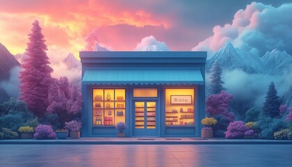 Wall Mural - E-Commerce Platform Interface Background with a Sleek and User-Friendly Aesthetic