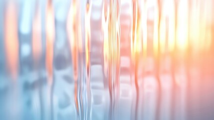 Poster - Abstract background featuring wavy lines with a soft gradient of light colors, creating a serene and calming atmosphere.