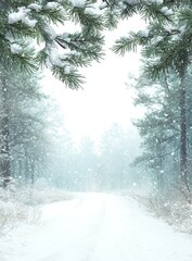 Poster - Frozen forest. Winter landscape. Snow-covered trees