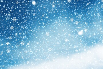 Aufkleber - Snowfall in a winter sky. Modern illustration of snowflakes and flakes falling.