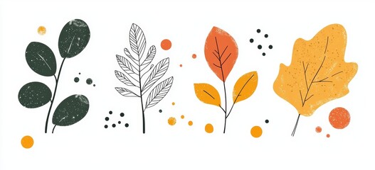 Poster - A vestor set in the colors of fall with smashed autumn leaves.
