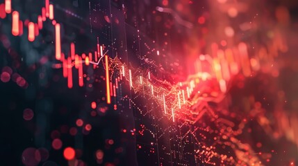 Aufkleber - Stock market fluctuations abstract concept with statistical data, prices falling, stock market crash, crisis, and inflation rate.