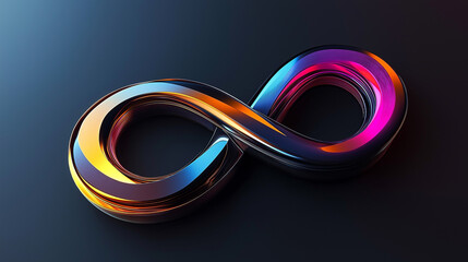 Aufkleber - Infinity symbol looping with iridescent colors on dark background