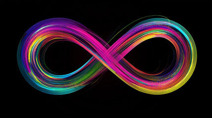 Aufkleber - Colorful abstract infinity symbol forming with light trails