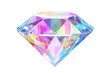 © Andres Mejia - Large brilliant multicolored diamond shining on white background