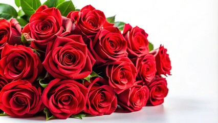 Beautiful bouquet of red roses on a white background, roses, flowers, bouquet, red, romantic, love, gift, celebration