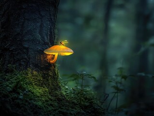 Canvas Print - magic mushrooms in the forest